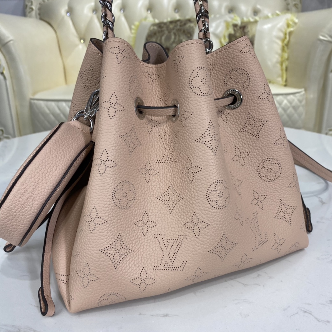 Louis Vuitton BELLA Mahina Leather Handbag M57068 Magnolia Pink